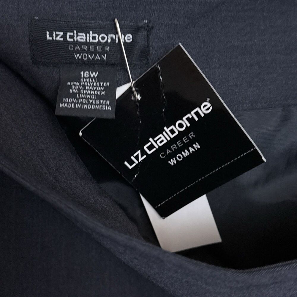 NWT Liz Claiborne Womens Pencil Skirt 16W Charcoal Gray Lined Career Office - Picture 5 of 7